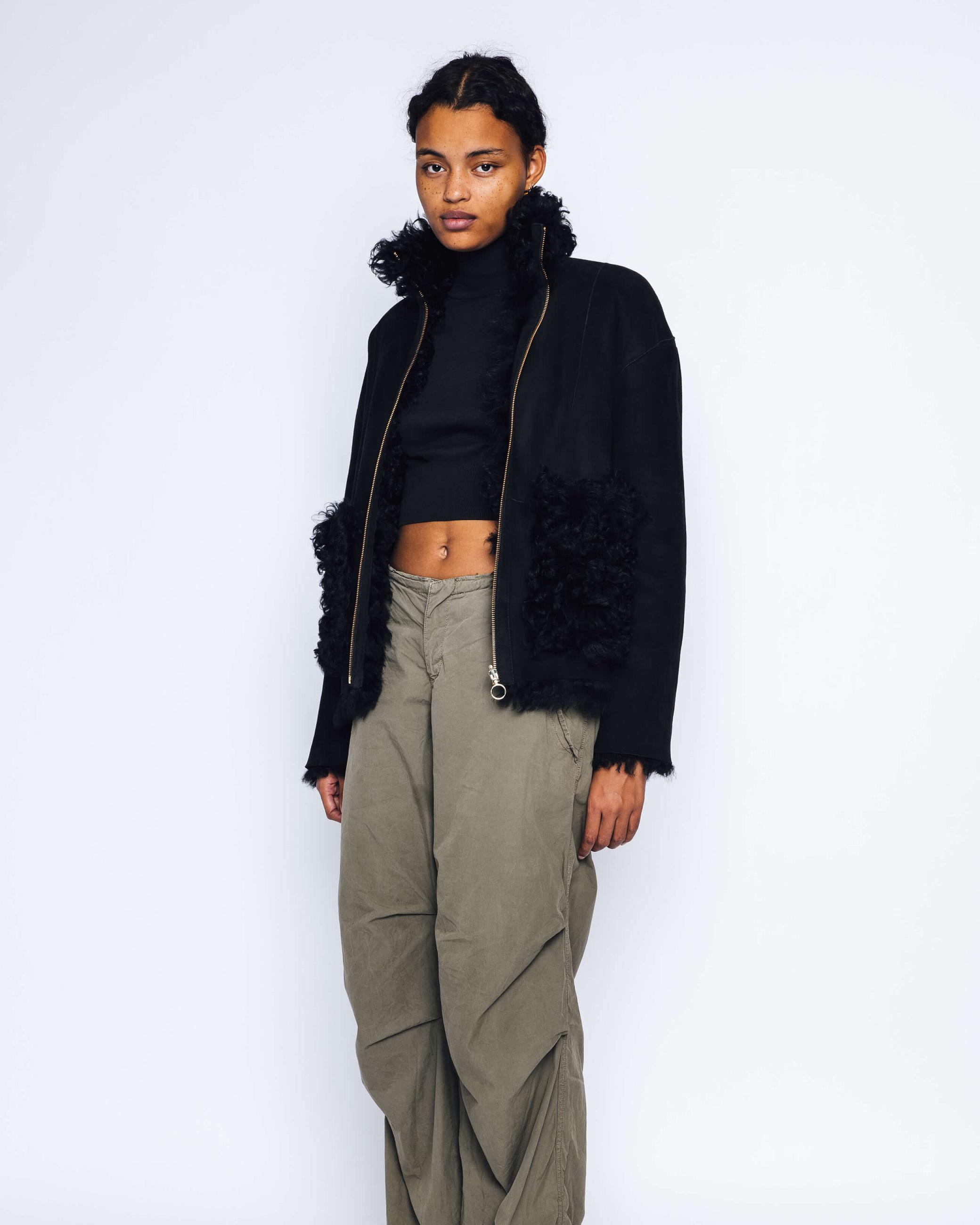 Dámské Bundy Inuikii INUIKII Shearling Jacket Černé | 63928IDLN