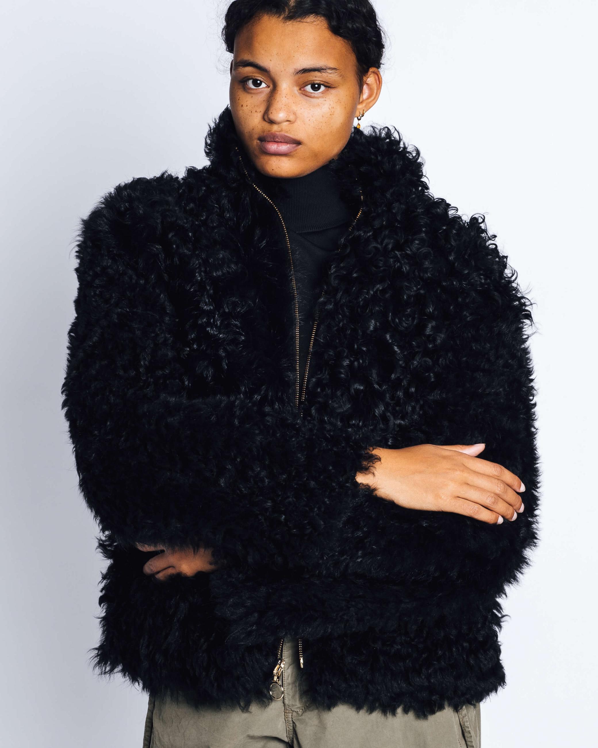 Dámské Bundy Inuikii INUIKII Shearling Jacket Černé | 63928IDLN