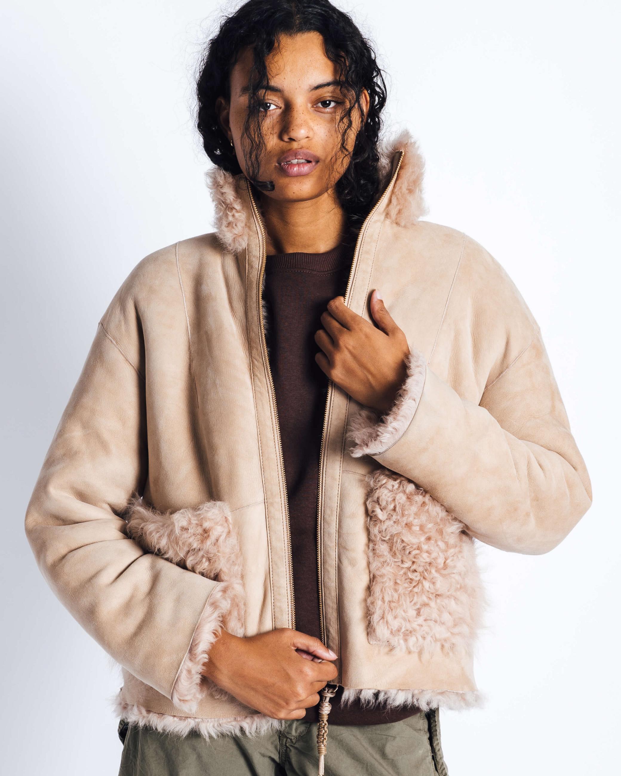 Dámské Bundy Inuikii INUIKII Shearling Jacket Béžová | 79320KNHL