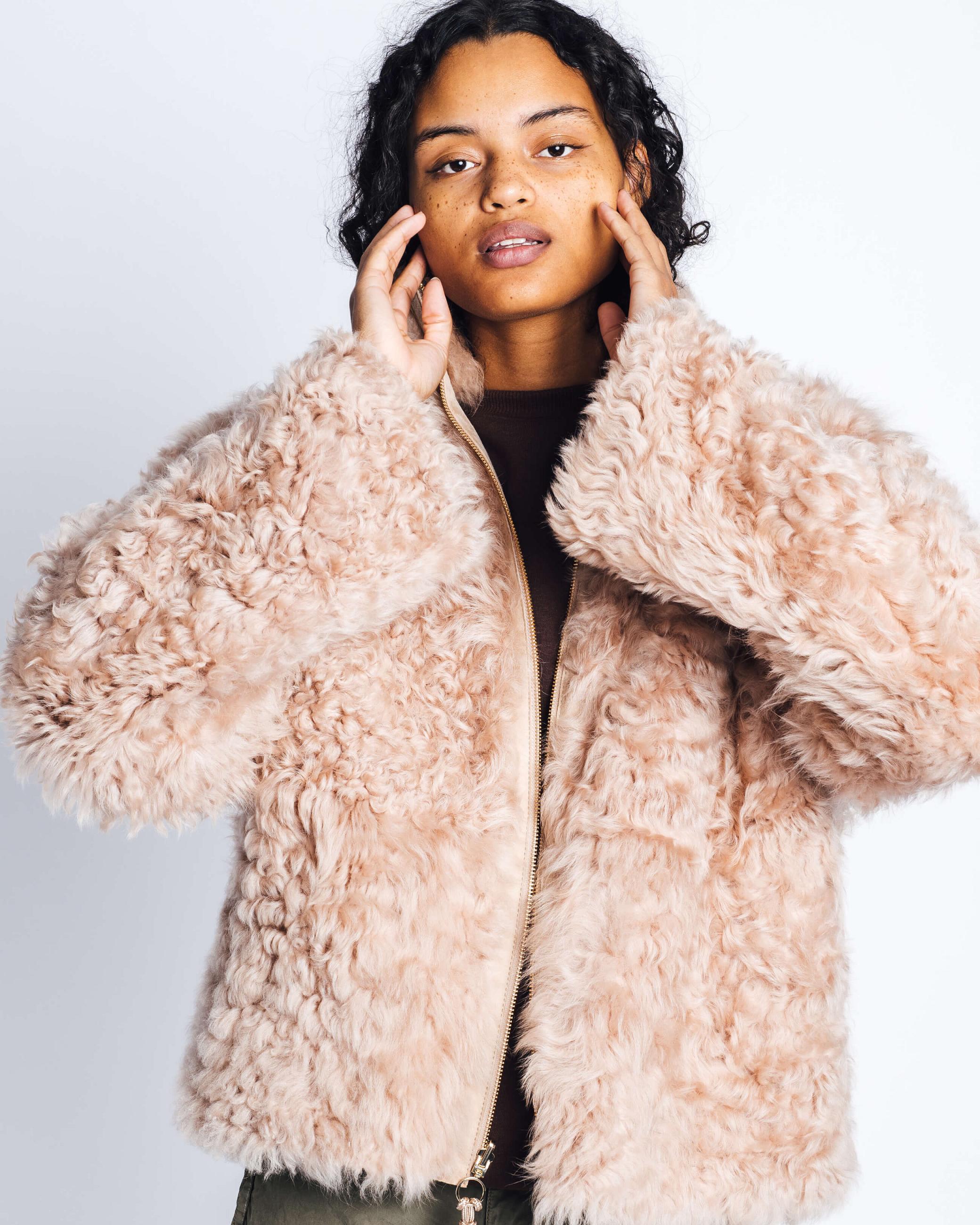 Dámské Bundy Inuikii INUIKII Shearling Jacket Béžová | 79320KNHL