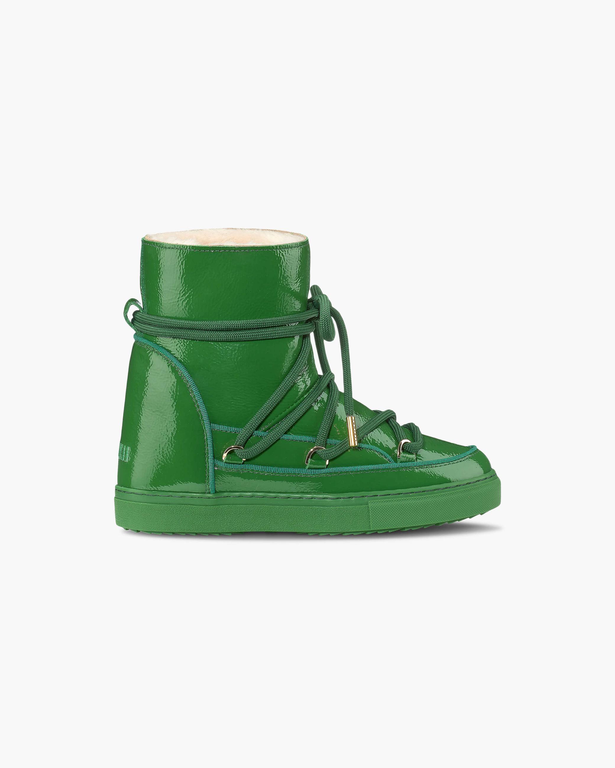 Dámské Sneaker Inuikii Full Leather Naplack Wedge Zelene | 73160YVTQ