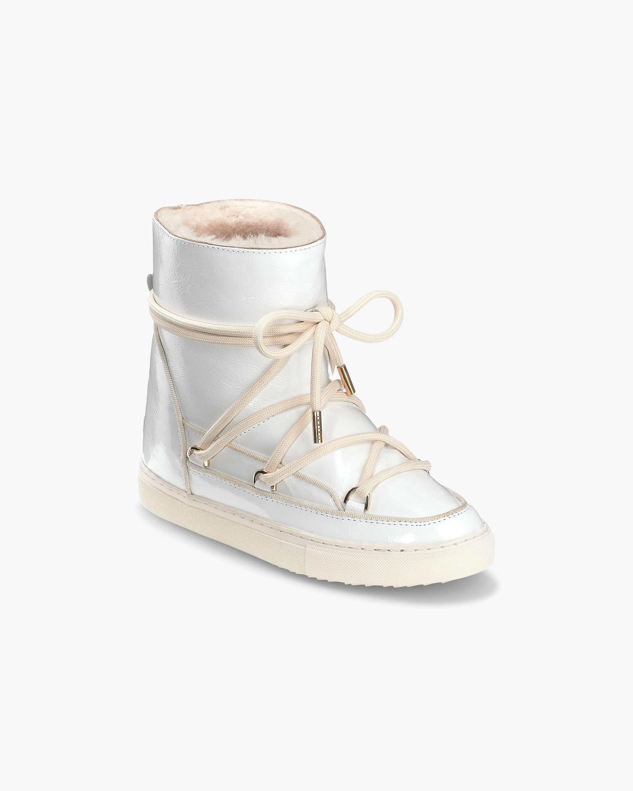 Dámské Sněhule Inuikii Full Leather Naplack Wedge Off-White | 52047QLPF