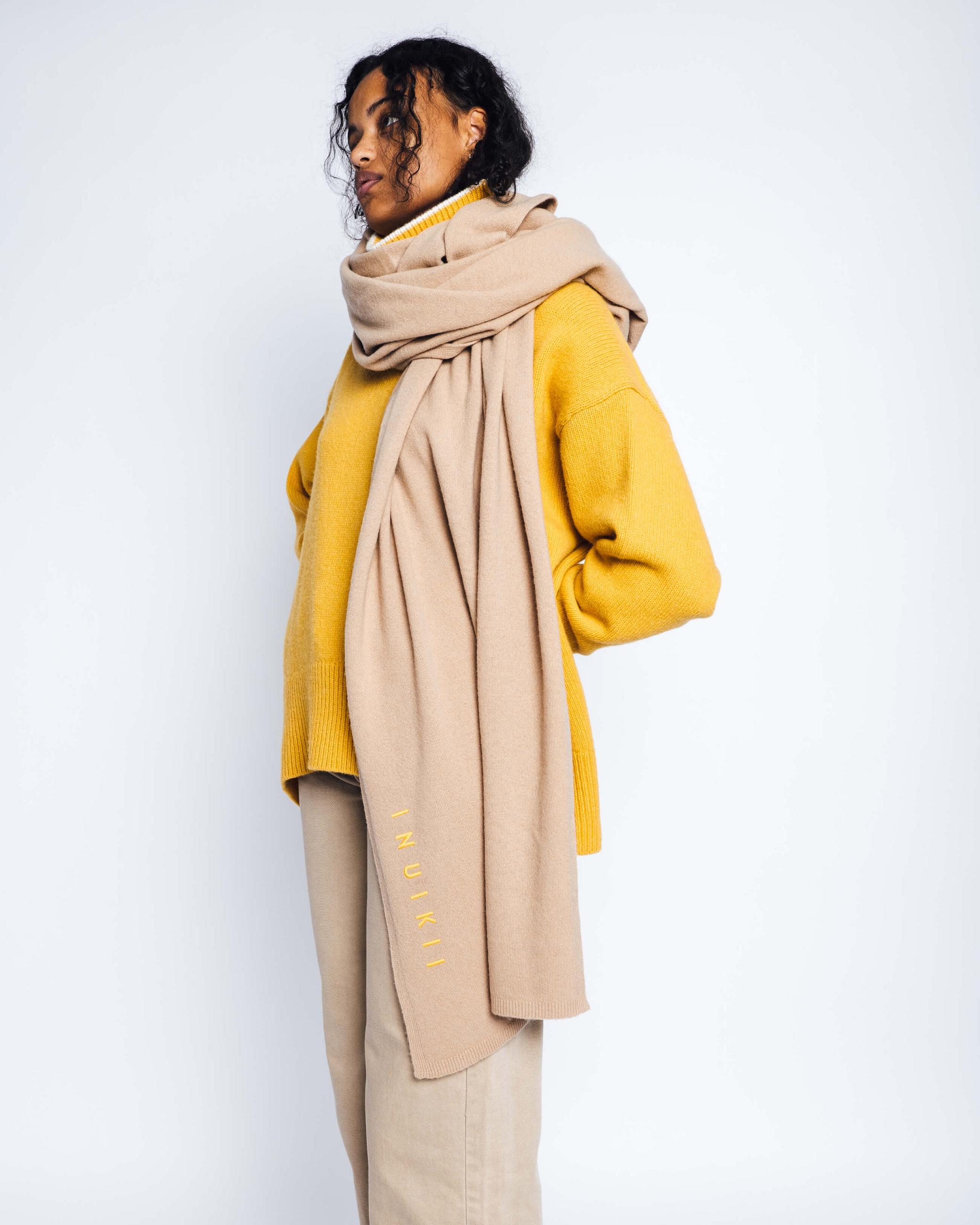 Dámské Šátky Inuikii Oversized Vlna Scarf Béžová | 69285HOWM